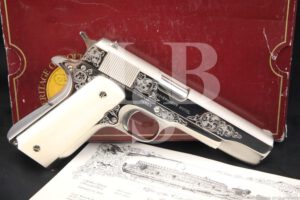 Colt Factory Engraving Sampler Nickel MK IV Series 80 Government Model .45