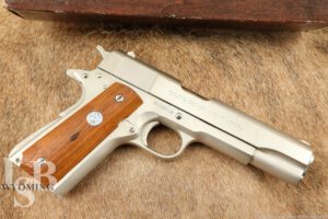 Colt Government Model MKIV Series 70 1911 Nickel .45 ACP Pistol & Box, C&R