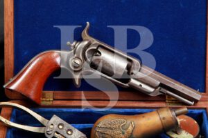 Colt Model 1855 Root Sidehammer Model 2 .28 Caliber Single Action Revolver & Fitted Case, MFD 1856 Antique