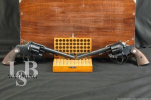 Colt Officers Model Match 6” .22 Lr & Officers 38 Revolvers 1950s w/ Case