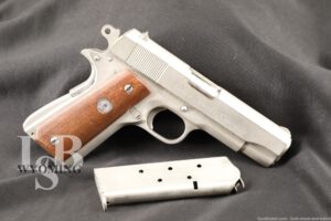Colt Pre-Series 80 Combat Commander Nickel .45 ACP Semi-Auto Pistol, 1974