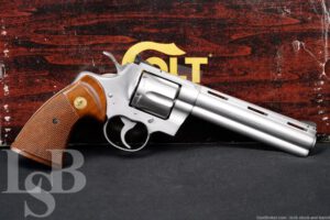 Colt Python Model I3060 Stainless 6" .357 Magnum SA/DA Revolver, 1983