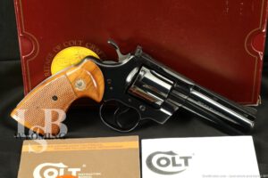 Colt Python Model I3640 Blue 4" .357 Magnum Revolver & Box, 1984
