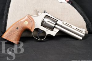 Colt Python Model I3840 Nickel 4" .357 Magnum SA/DA Revolver, MFD 1971 C&R