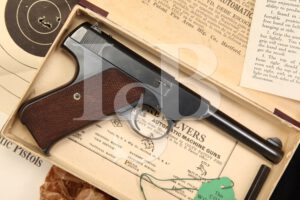 Colt Woodsman 1st Series 22 LR Sport Model Semi Auto Pistol & Box, MFD 1936 C&R