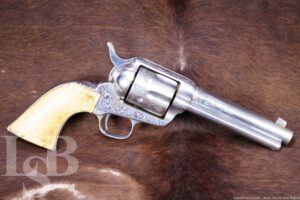 Custom Engraved Colt Single Action Army SAA .45 Revolver, 1878 Antique