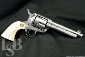 Custom Engraved Colt Single Action Army SAA .45 Revolver, 1886 Antique