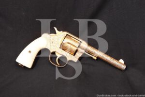 Engraved Gold USMC Colt New Service Model 1909 .45 Revolver, MFD 1910 C&R