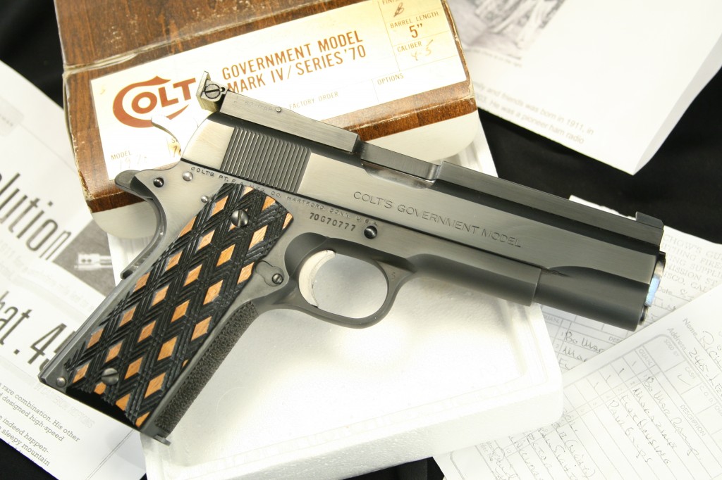 F. Bob Chow Custom Colt Mark IV Series 70 1911 - In The Box & With The Receipt F. Bob Chow Custom Colt Mark IV Series 70 1911 – In The Box & With The Receipt