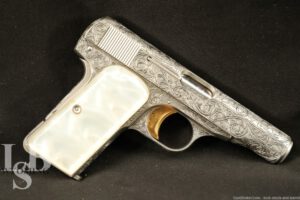 FN Browning 1910 Model 1955 Renaissance Engraved Pistol, C&R 1968