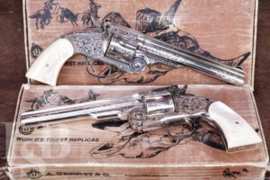 Factory Engraved Uberti 1875 Schofield .45 LC Single Action Revolver Pair