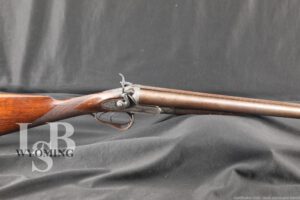 George T. Abbey Hammer 12Ga SxS Side By Side Shotgun, 1870s Antique