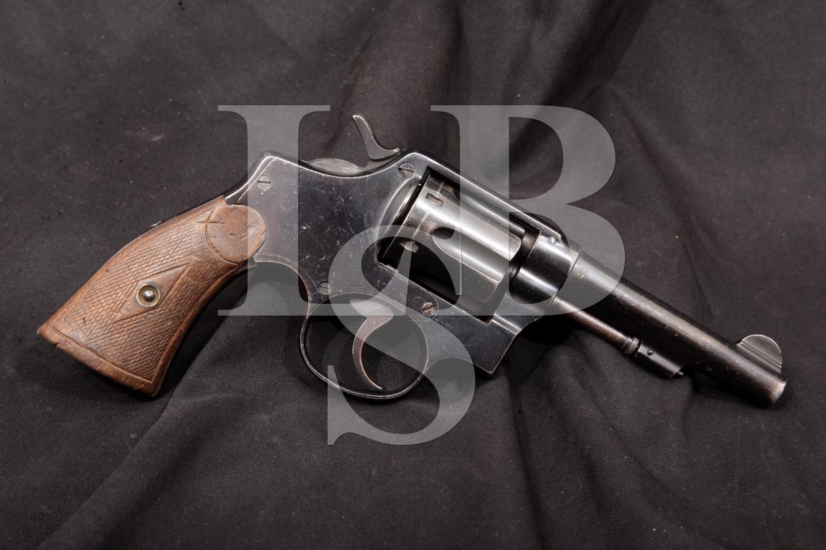 Guns for Sale - Spanish -- Trocaola Aramzabal, Blue 4 1/4" SA/DA Double-Action Revolver, MFD Pre-1930 C&R