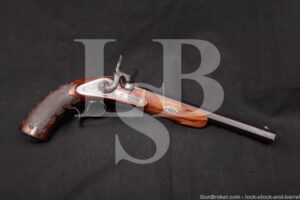 Johann J. Peterlongo Austrian .36 Cal Percussion Target Pistol, Antique