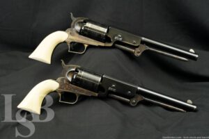 John Ennis Silver Embellished Pair Colt 1847 Walker Percussion Revolvers