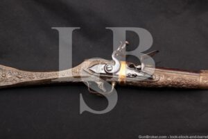 Middle Eastern/Indian Jezail Jezzail .65 Cal Flintlock Musket, Antique