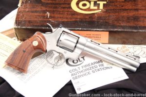 6" Brushed Stainless Steel Colt Python .357 Magnum Double Action Revolver - In The Box 6" Brushed Stainless Steel Colt Python .357 Magnum Double Action Revolver - In The Box