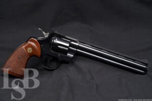 Rare Colt Python Target Model I3682 8" Blue .38 Special Revolver 1980