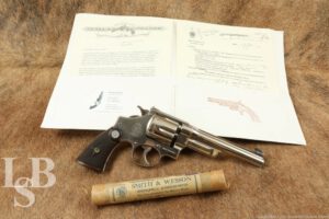 Rare Smith & Wesson S&W The .357 Registered Magnum 1939 6” Nickel Revolver