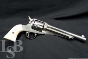 Remington Model 1875 SAA .44-40 WCF 7.5" Nickel Revolver, MFD Antique