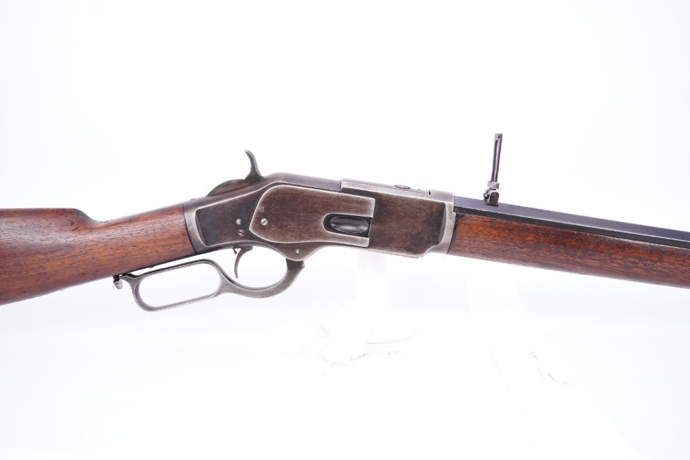 SERIAL NUMBER 7 WINCHESTER MODEL 1873 LEVER ACTION RIFLE & LETTER