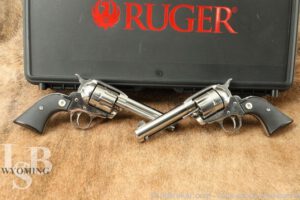 Stainless Ruger New Vaquero Pair 4 5/8" .357 Single Action Revolvers 2024