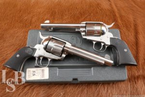 Stainless Ruger New Vaquero Pair Single Action Revolvers In .45 Colt, 2012