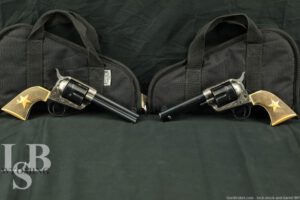 Uberti Stampede Single Action Army Revolver Pair In .357 Mag, W/ Soft Cases