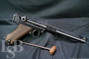 WWI German DWM Long P.08 Artillery Luger 9mm Semi-Auto Pistol, 1917 C&R
