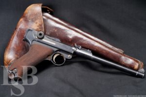 WWI German DWM Long P.08 Artillery Luger 9mm Semi-Auto Pistol 1917/1920 C&R