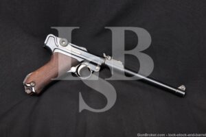 WWI German DWM Long P.08 Artillery Luger 9mm Semi-Auto Pistol, MFD 1916 C&R