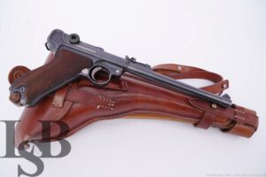 WWI German DWM P08 Long Artillery Luger 9mm Semi-Automatic Pistol, 1917 C&R