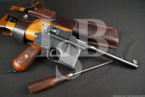 WWI Mauser C96 C-96 Broomhandle Red Nine 9mm Semi-Automatic Pistol, C&R