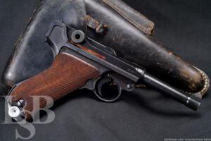 WWII German Army Mauser 42 P.08 9mm Luger Semi-Automatic Pistol, 1940 C&R