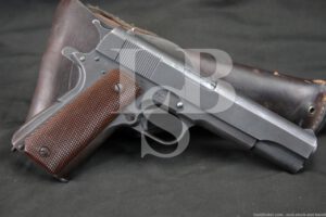 WWII US Ithaca Gun Co. 1911A1 Du-Lite 45 ACP Semi-Automatic Pistol 1943 C&R