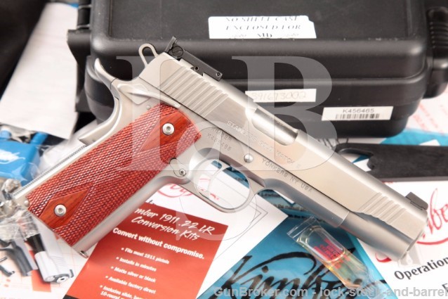 imber Gold Match II Stainless .45 ACP 1911 & Box Matte & Polished Semi-Automatic Pistol & Case