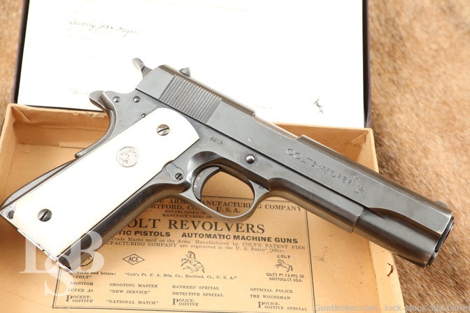1st Year! Pre-War Colt Super .38 Automatic 5” 1911-A1 Pistol & Box 1929 C&R