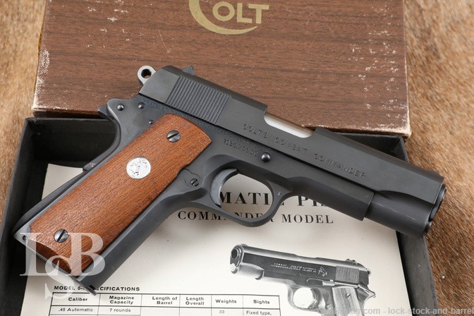 Colt Combat Commander 4 3/8” .45 ACP Semi Auto Pistol MFD 1973 C&R