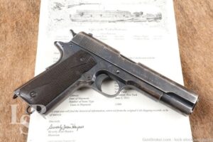 Colt Model of 1911 U.S. Navy Pistol .45 ACP Semi-Auto Pistol, June 1912 C&R