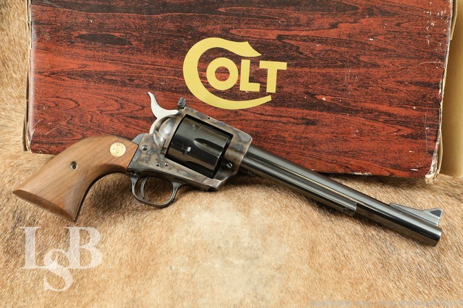 Colt New Frontier Single Action Army SAA .45 LC Revolver & Box MFD 1980