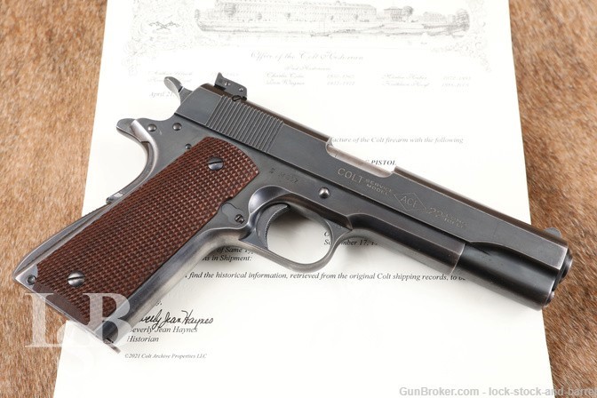 Colt Service Model Ace Semi-Automatic .22 Long Rifle 5” C&R & Letter
