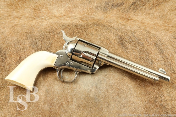 Colt Single Action Army Nickel-Plated Revolver .357 Magnum 5.5” w/ Ivory