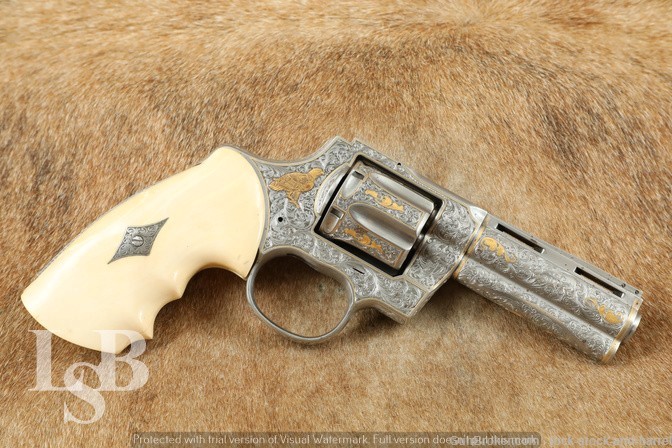 Engraved Colt Python 4” .357 Magnum Double Action Revolver Needs Parts