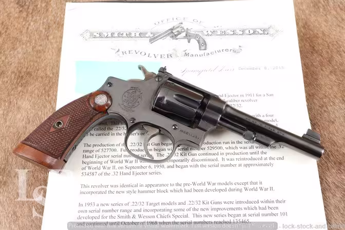 Abercrombie & Fitch Shipped Pre-WW2 Smith & Wesson .22/32 Kit Gun Revolver