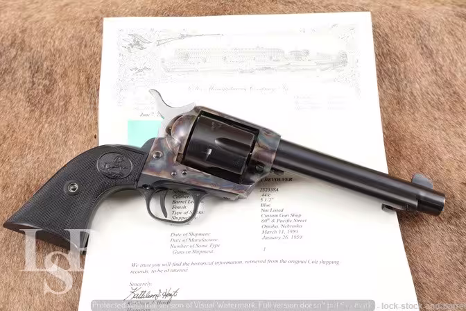 Colt 2nd Gen Single Action Army .44 Special 5.5″ SAA Revolver & Letter 1959