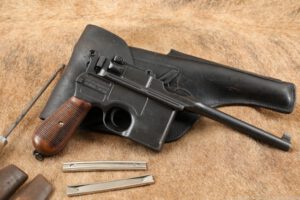 Mauser Broomhandle C96 Semi-Automatic Pistol 7.63x25mm Reblued, Holster