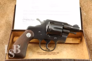 Rare Colt Marshal 2" Round Butt .38 Special Revolver, Box & Letter 1954 C&R