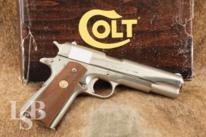 Colt MK IV Series 70 Government Nickel .45 ACP 5" Semi-Auto Pistol MFD 1979