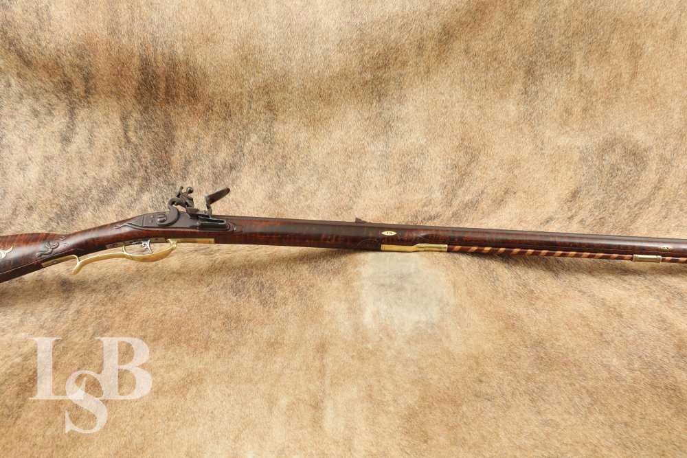 J.T.P. Signed Golden Age Kentucky Rifle Flintlock .40 Cal 44" Maple Antique