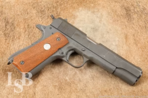 Remington Rand M1911A1 .45 ACP Semi Auto Pistol C&R & Colt Barrel & Grips